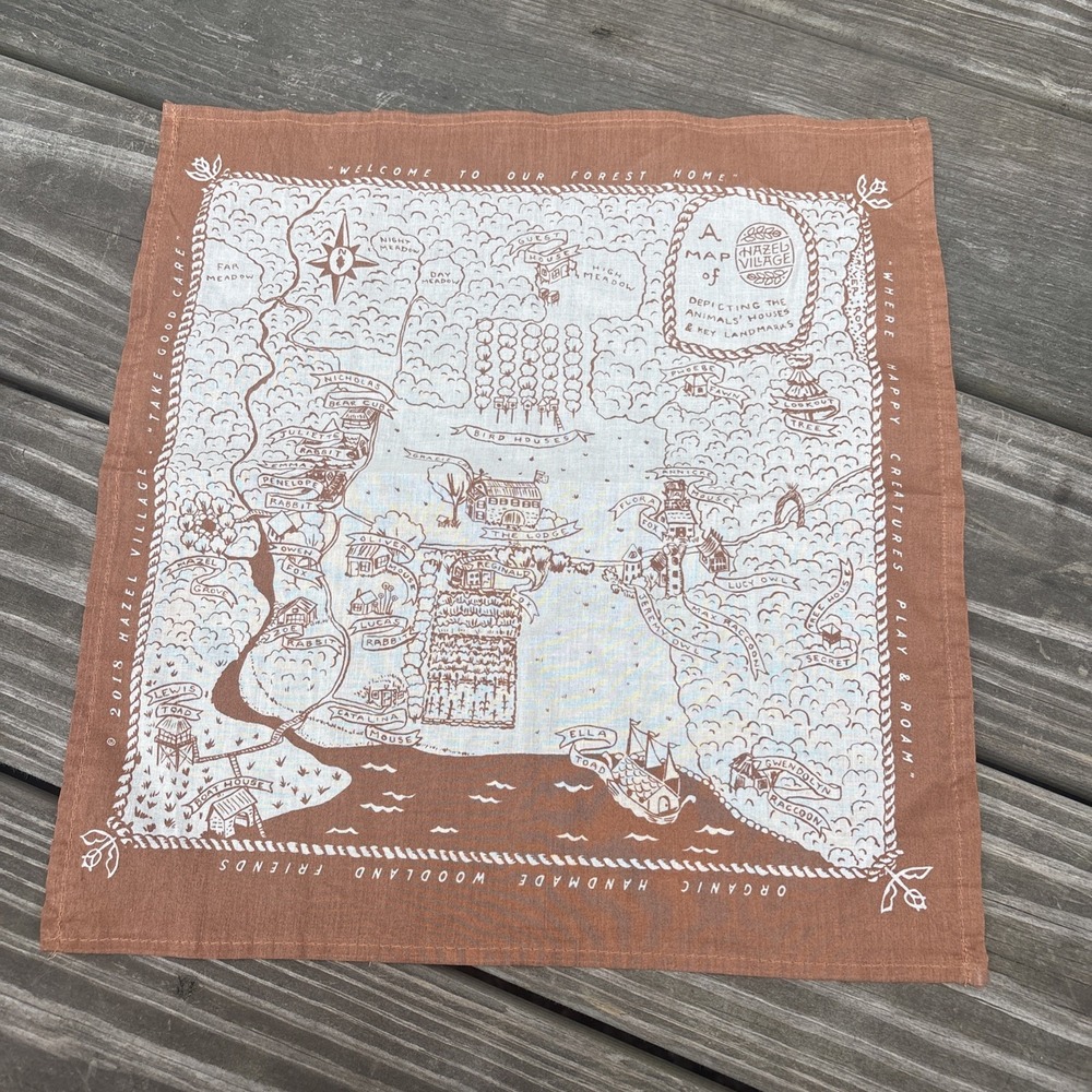 Hazel Village Map of Our Forest Home Bandana 2018 Doll Wrap